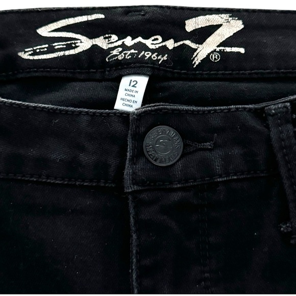 Seven7 Tower Straight Crop Size 12 Raw Hem Black Jeans NWOT - Picture 5 of 6